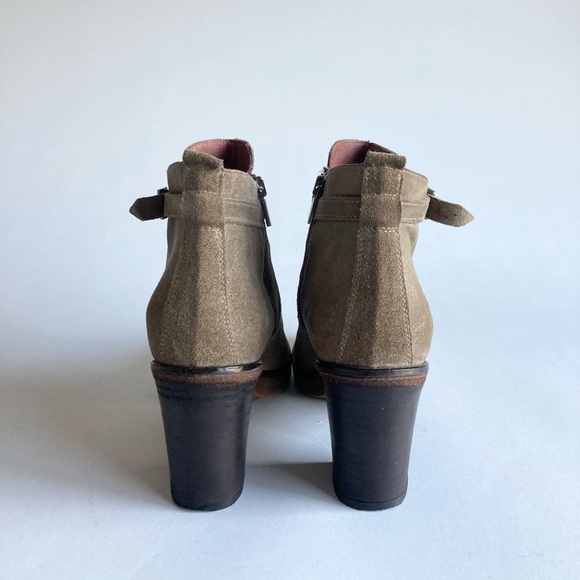 Frau Made in Italy Khaki Genuine Leather Suede Heeled Ankle Boots size 7 - Picture 14 of 15